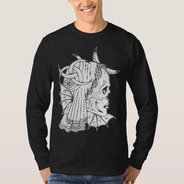 Goth Gothic Horror Occult Emo Aesthetics Temptress T Shirt (Framsida)