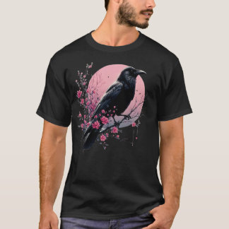 Goth Gothic Mörk Spooky Raven Kråka Witchy Träd Pu T Shirt