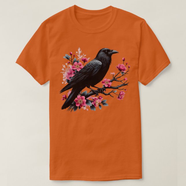 Goth Gothic Mörk Spooky Raven Kråka Witchy Träd Pu T Shirt (Design framsida)