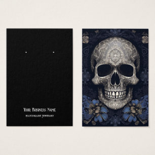 Goth Gothic Skull Earring Visning Card Visitkort