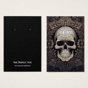 Goth Gothic Skull Earring Visning Card Visitkort
