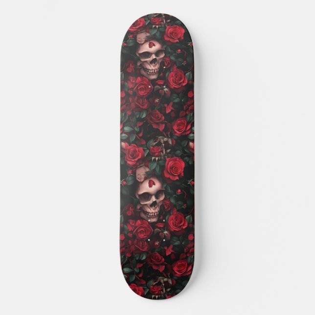 Goth Gothic Skull och Ro Macabre Skateboard (Framsida)