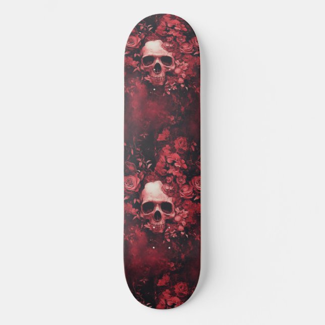 Goth Gothic Skull och Ro Macabre Skateboard (Framsida)