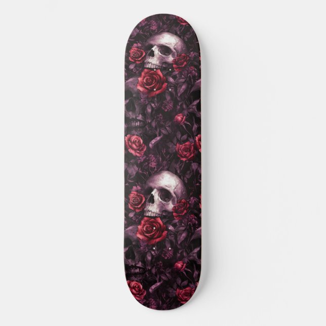 Goth Gothic Skull och Ro Macabre Skateboard (Framsida)