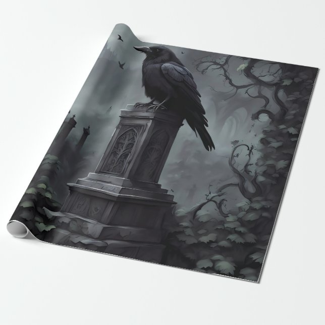 Goth Graveyard Theme Presentpapper (Utrullad)