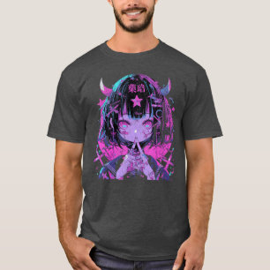 Goth Grunge Demon Anime Flicka Waifu Skräck Alt Es T Shirt