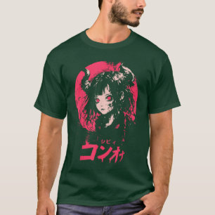 Goth Grunge Djämon Anime Flicka Waifu Skräck Alt E T Shirt