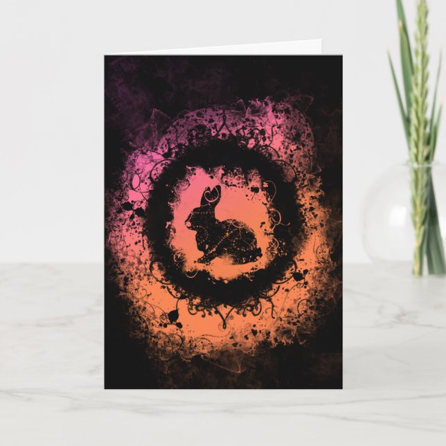 Goth-Grunge Påskhare Helgkort (Framsida)