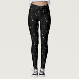 Goth Grunge Punk Säkerhetsnålar Mönster Leggings