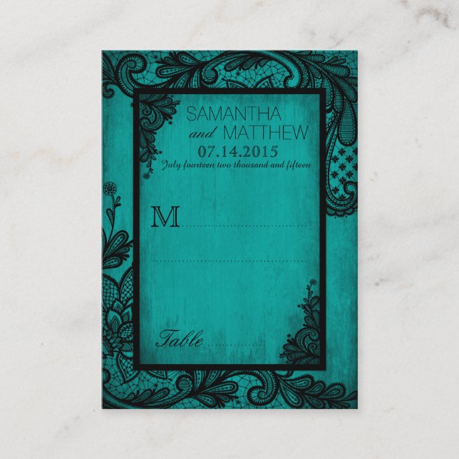 Goth Grunge Snöre Bröllop Place Cards Placeringskort (Framsida)