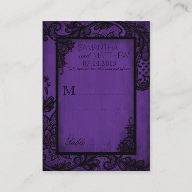 Goth Grunge Snöre Bröllop Place Cards Placeringskort (Framsida)