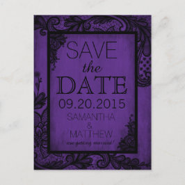 Goth Grunge Spets Save the Date Meddelande Vykort