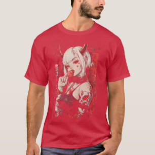 Goth Grunge Tjej Waifu Demon Anime Skräck Alt Este T Shirt