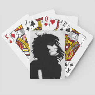 Goth Gudinne Kvinna Porträtt Ikonisk Mode Konst Casinokort