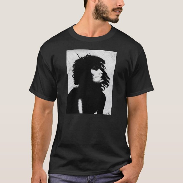 Goth Gudinne Kvinna Porträtt Ikonisk Mode Konst T-shirt (Framsida)