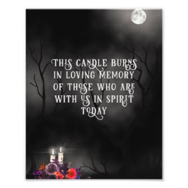 Goth Halloween Bröllop Memorial Candle-tecken Fototryck