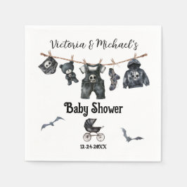 Goth Halloween Clothesline Baby Shower Pappersservett