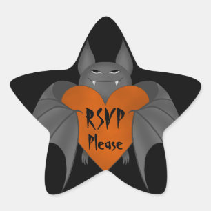 Goth Halloween fladdermus osa, tack Stjärnformat Klistermärke