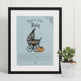 Goth Halloween säger inte Baby blue Shower Game Poster