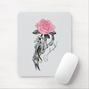 Goth Hand Skeleton med Rosa ros   Inuti Musmatta