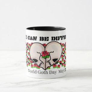 Goth Heart Döskallar Kärlek Mugg