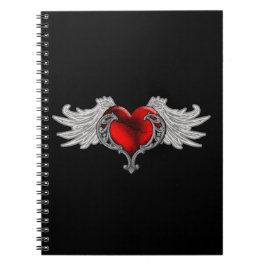 Goth Heart med Angel Vingar Anteckningsbok