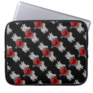 Goth Heart med Angel Vingar bärbar dator Bag Laptop Sleeve
