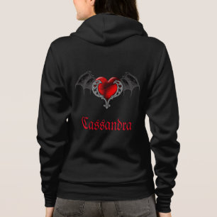 Goth Heart med Fladdermus Vingar Personlig T Shirt