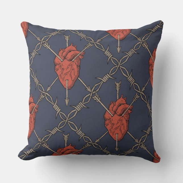 Goth heart throw pillow kudde (Framsida)