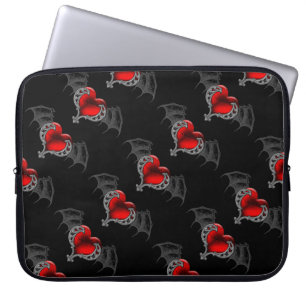 Goth hjärta med fladdermusvingar laptopsleeve laptop sleeve