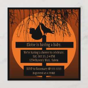 Goth-Horror Baby Shower Inbjudningar