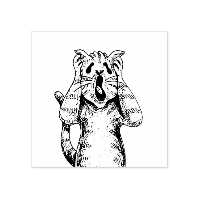 GOTH HORROR CAT DRAMA, NÅGON FLYTTAT LITTERBOX STÄMPEL (Tryck)