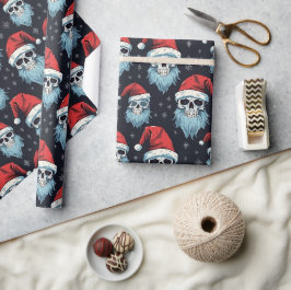Goth julhatt skägg Dödskalle julmönster Presentpapper