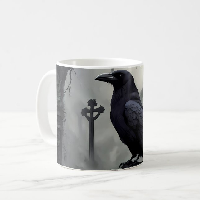 Goth Kaffe koppar med Raven i Graveyard (Framsida vänster)
