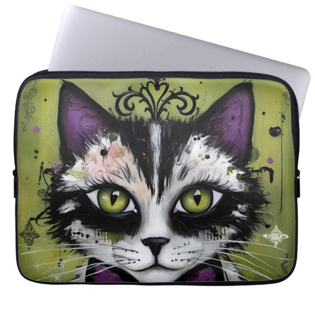 Goth Katt Laptop Fodral (Framsidan)