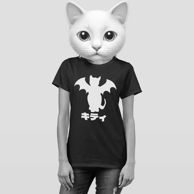 GOTH KATTUNGE FLADDERMUS CAT JAPANESE SHIRT T (GOTH BAT CAT)