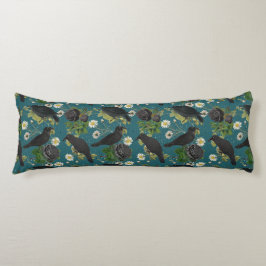 Goth Kråkas & Black Ro Deep Teal Mönster Kroppskudde