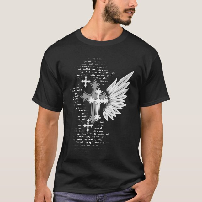 Goth kras med vingar Alt Emo Grunge T Shirt (Framsida)