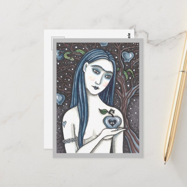 GOTH KVÄLL, MÖRK SIDE OF EDEN, APPLE & SERPENT VYKORT (Fram/Back In Situ)