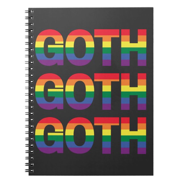 Goth LGBTQ+ Regenbogen Anteckningsbok (Framsidan)