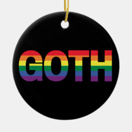 Goth LGBTQ+ Regenbogen Julgransprydnad Keramik