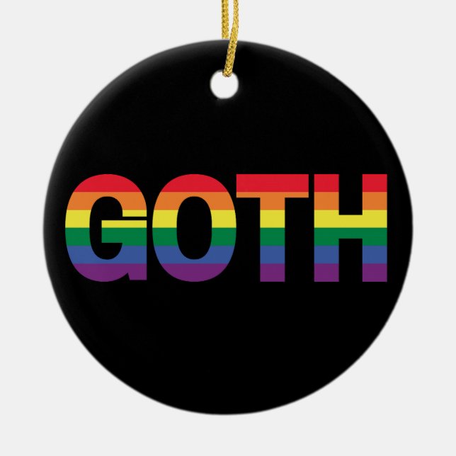 Goth LGBTQ+ Regenbogen Julgransprydnad Keramik (Framsidan)