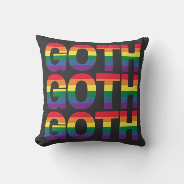 Goth LGBTQ+ Regenbogen Kudde (Framsida)
