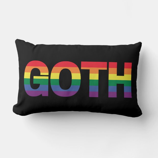 Goth LGBTQ+ Regenbogen Lumbarkudde (Framsida)