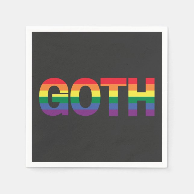 Goth LGBTQ+ Regenbogen Pappersservett (Framsidan)