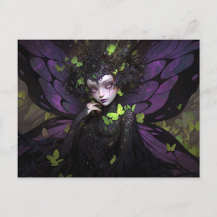 Goth Lila Fairy Girl Fantasy Art Vykort