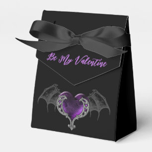 Goth Lila Heart med Fladdermus Vingar personalize Presentaskar