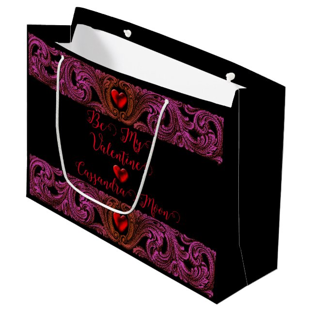 Goth Lila Ornament with Heart Personlig (Framsidan Vinklad)
