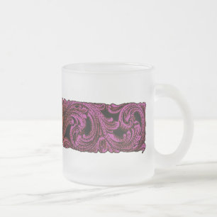 Goth Lila Ornamet with Heart Frosted Mugg