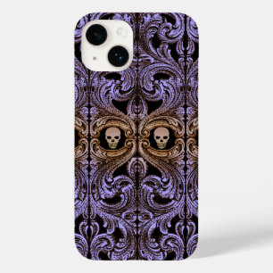 Goth Lila Ornamet with Skull